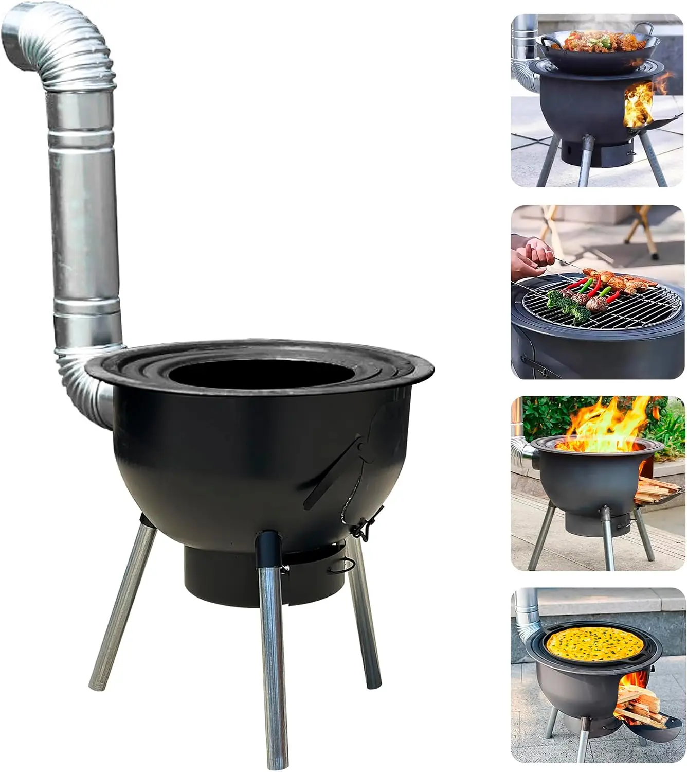 Outdoor Camping Wood Burning Stove - Многофункциональная дровяная печь с решеткой для