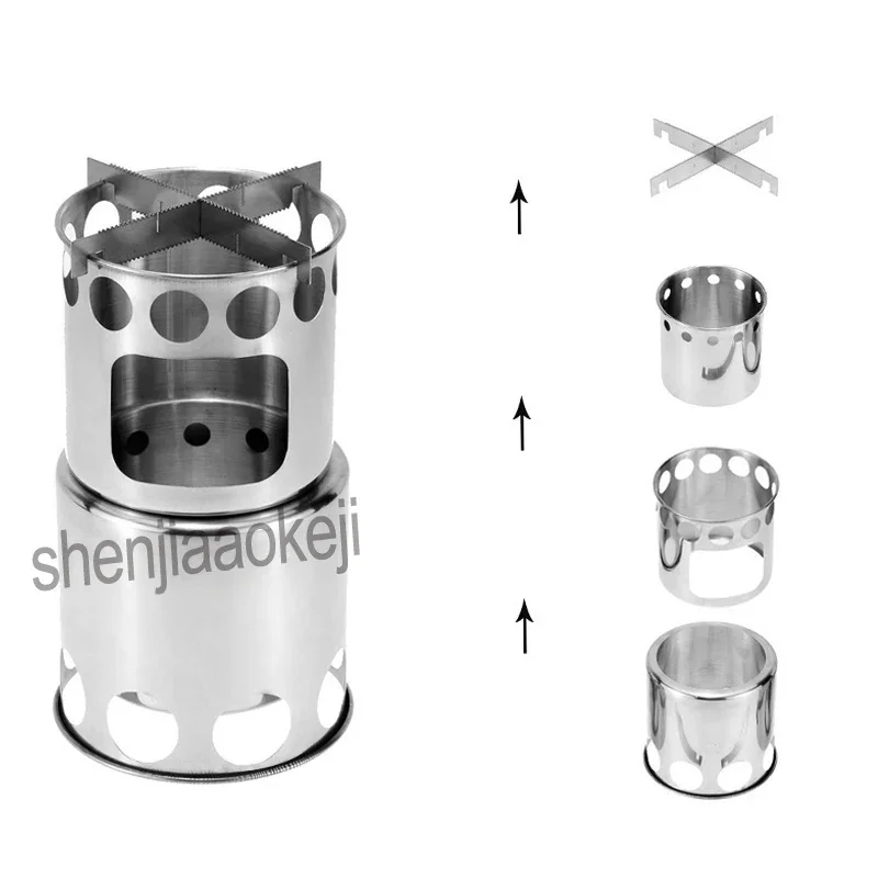 Outdoor Camping Wood Burning Stove - Новая многофункциональная походная печь-гриль из нержавеющей