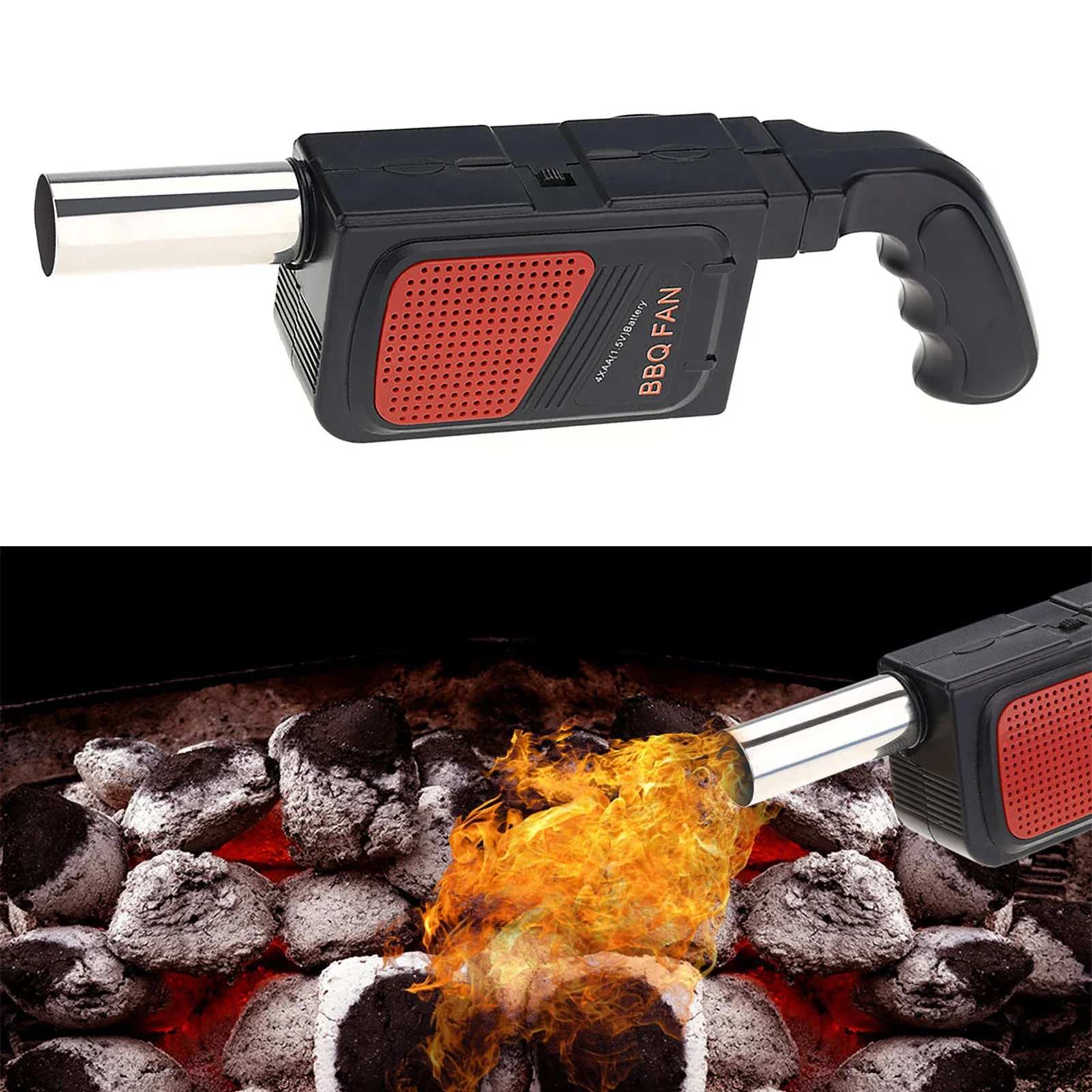 Outdoor Camping Cooking Set - Портативный ручной электрический вентилятор-воздуходувка для барбекю,