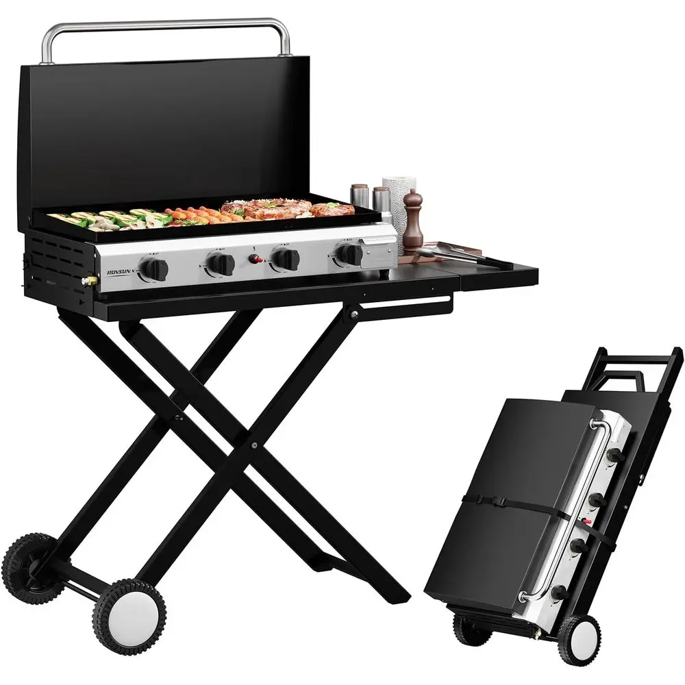 Outdoor Camping Griddle - Портативная 4-конфорочная газовая плита на пропане