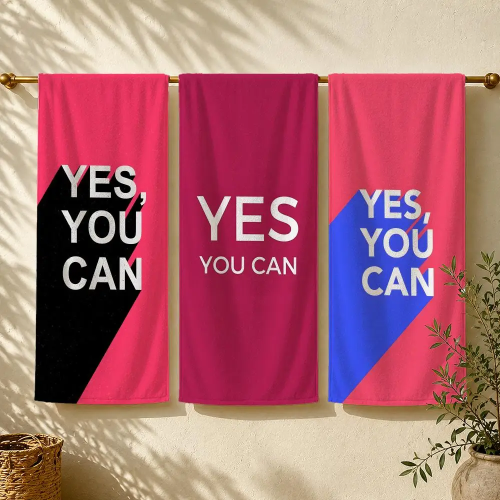 Outdoor Camping Quotes - Пляжное полотенце Y-Yes You Can, быстросохнущее,
