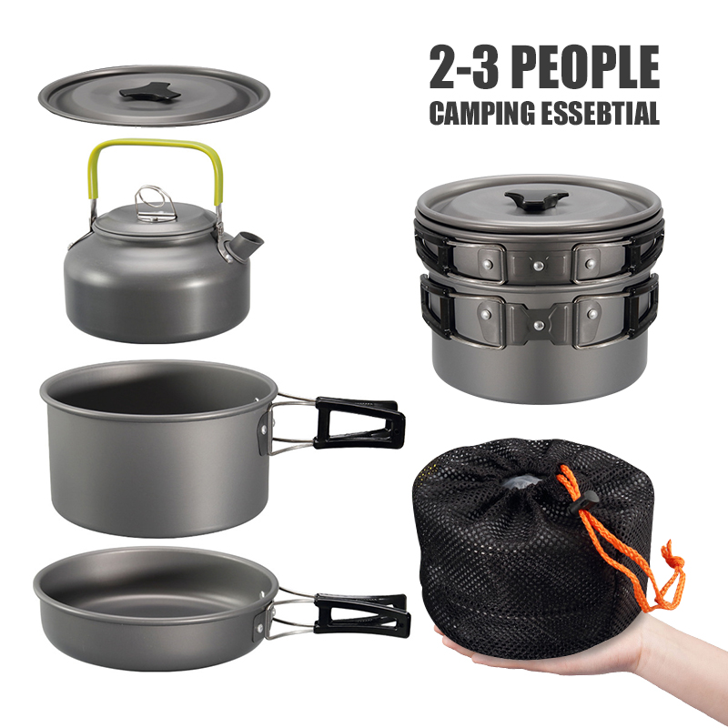 WESTTUNE набор посуды для кемп – обзор и цена Outdoor Camping Cooking Set