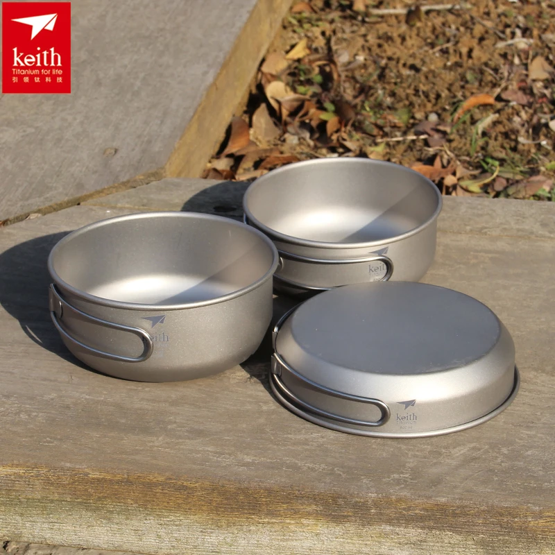 Keith 3 шт. титановая посуда,  – обзор и цена Outdoor Camping Cooking Set
