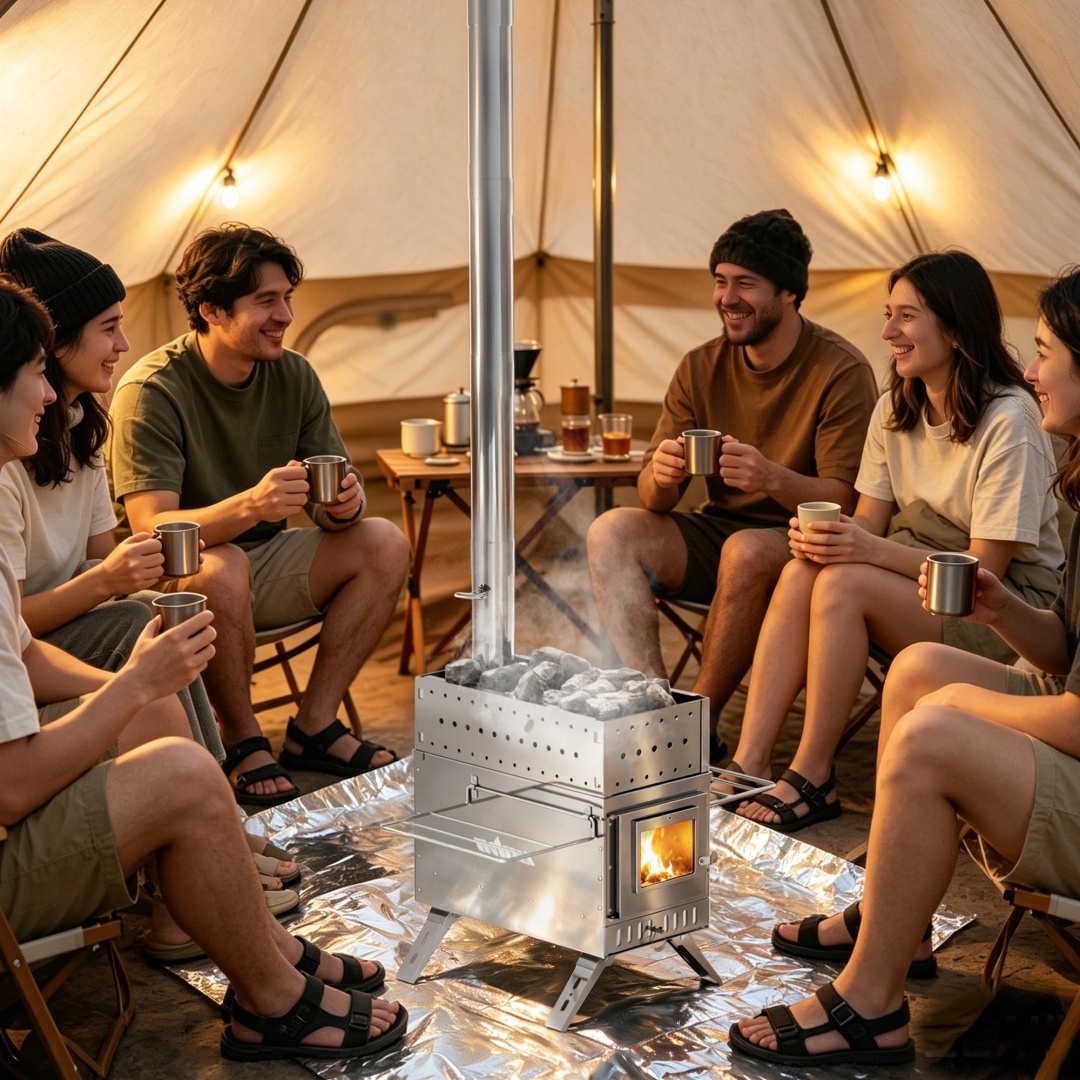 Переносная печь для сауны, раб – обзор и цена Outdoor Camping Wood Burning Stove
