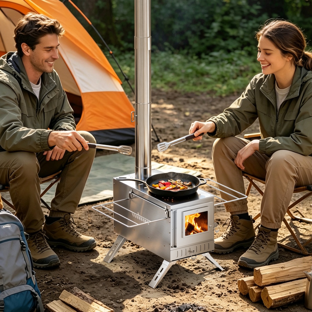 Переносная печь для сауны, раб – обзор и цена Outdoor Camping Wood Burning Stove