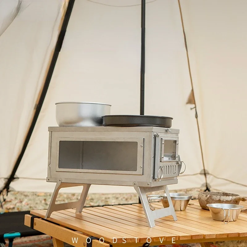 Палаточная печь с дымоходом -  – обзор и цена Outdoor Camping Wood Burning Stove