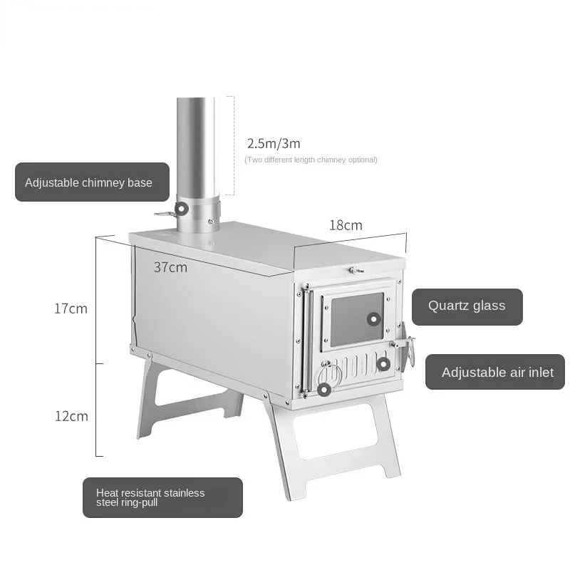 Палаточная печь с дымоходом -  – обзор и цена Outdoor Camping Wood Burning Stove